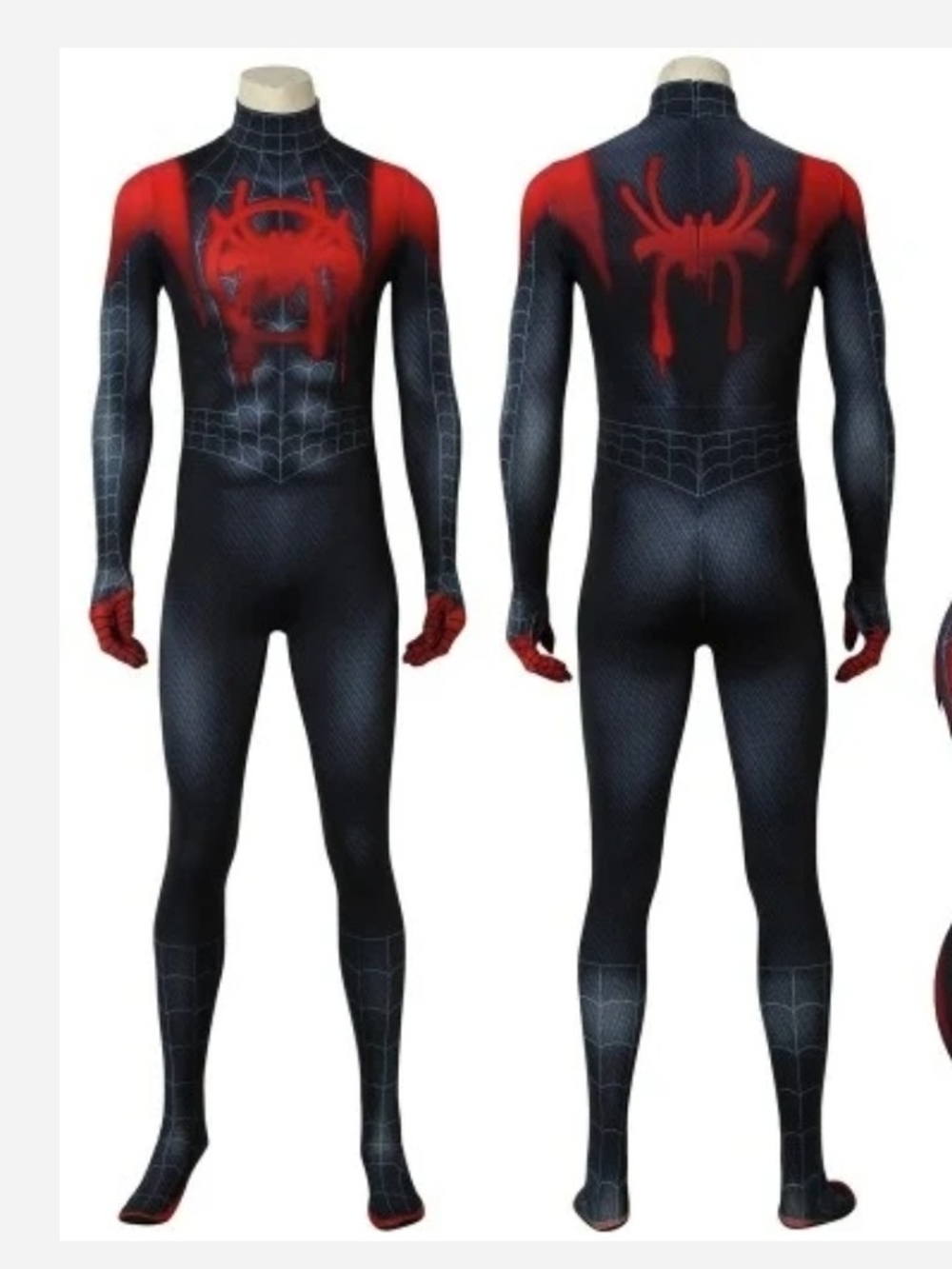 Men's Cosplay Black & Red Spider-Man Themed Full-Body Suit Idea For Costome